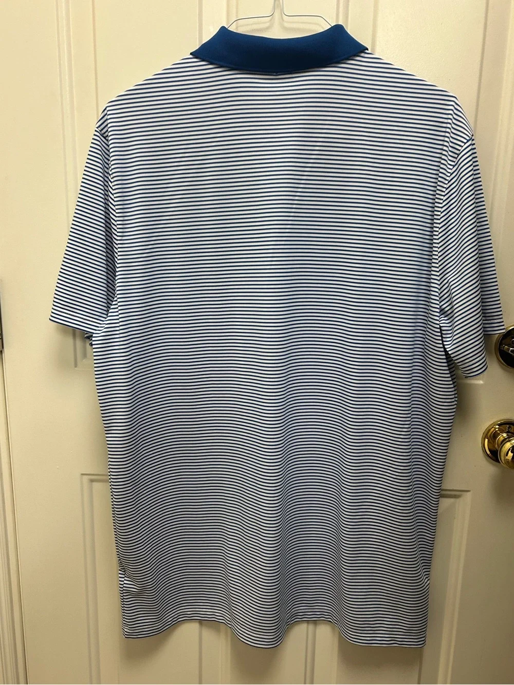 Nike Dri-Fit Royal Blue Striped Polo Shirt - Classic Casual